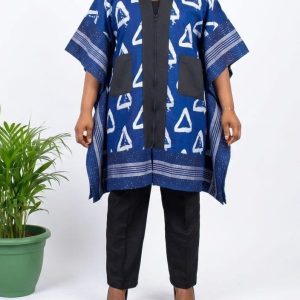 adetola ankara & aso oke kimono set